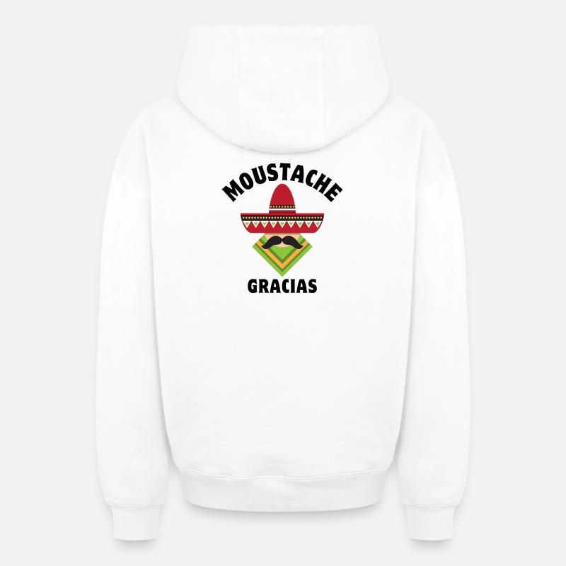 Mexique, Mexico, sombréro, Mexican man - Sweat à capuche unisexe zippé oversize épais SPREAD - blanc
