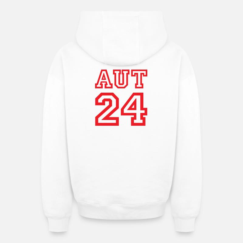 Autriche Österreich - Sweat à capuche unisexe zippé oversize épais SPREAD - blanc