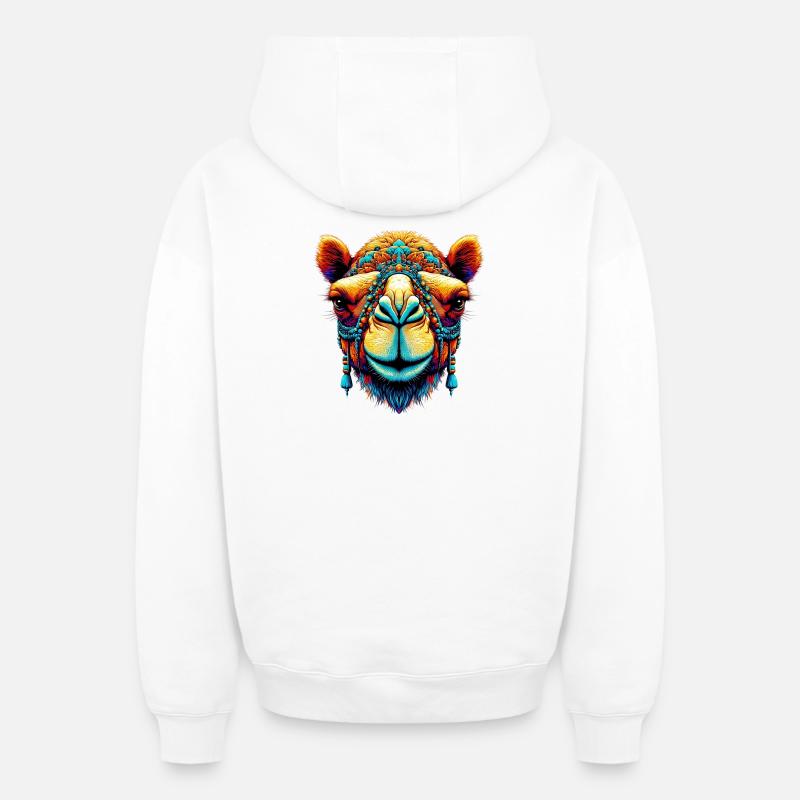 Chameau - Sweat à capuche unisexe zippé oversize épais SPREAD - blanc