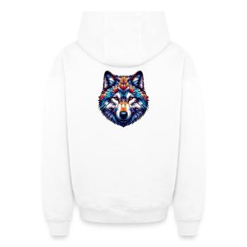 Wolf - Oversized Heavyweight Unisex Zip Hoodie - Weiß - Hinten - AI Model Male 178 light (178cm)