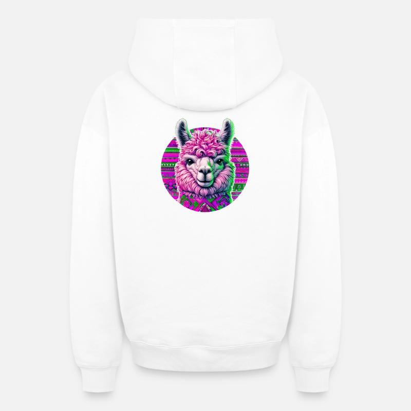 Alpaga - Sweat à capuche unisexe zippé oversize épais SPREAD - blanc