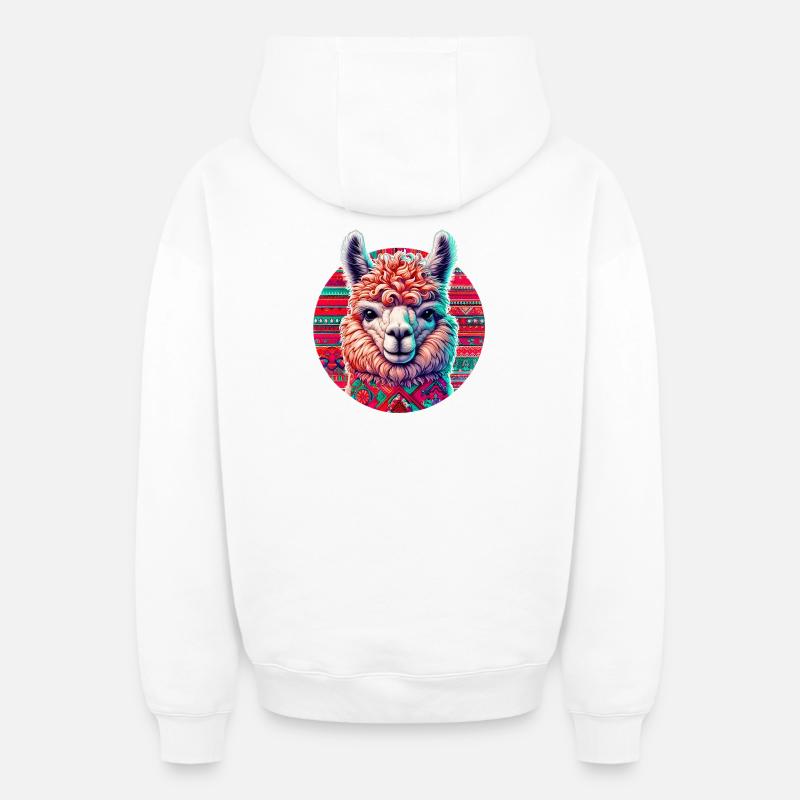 Alpaga - Sweat à capuche unisexe zippé oversize épais SPREAD - blanc