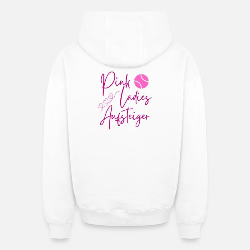 Rose Dames Astérisque Design - Sweat à capuche unisexe zippé oversize épais SPREAD - blanc