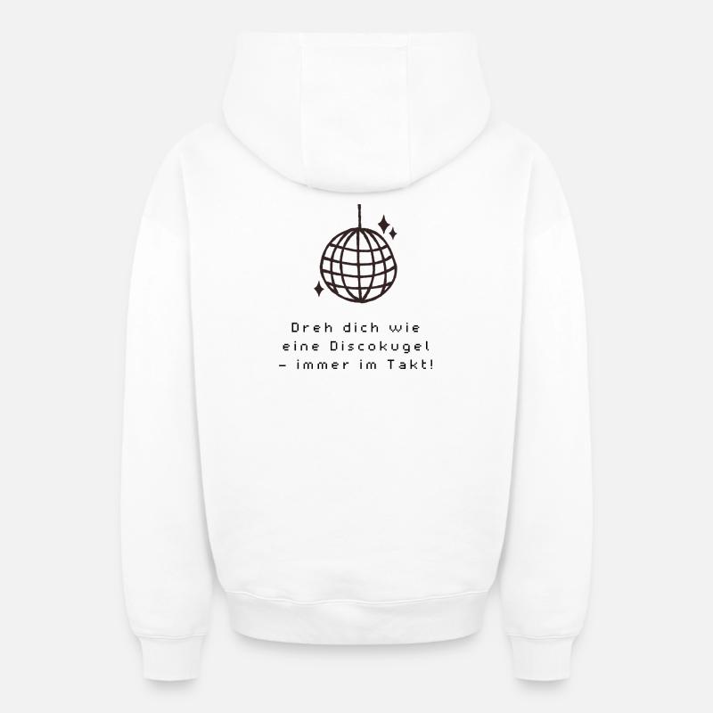 Disco_Kugel - Sweat à capuche unisexe zippé oversize épais SPREAD - blanc