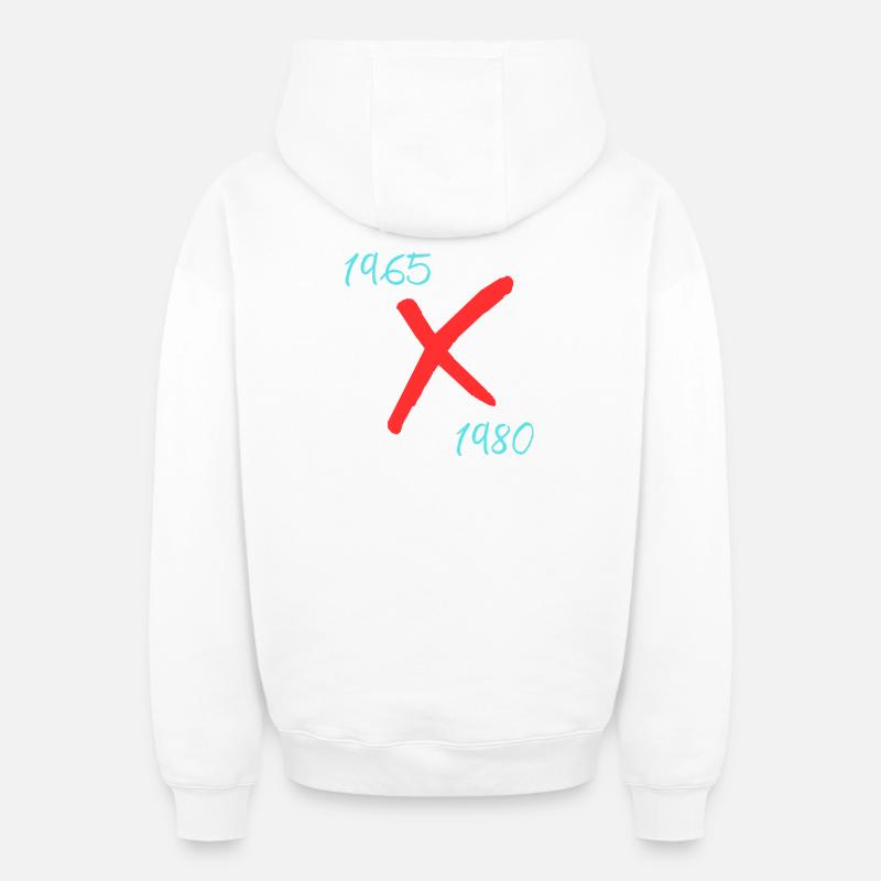 Génération X - Sweat à capuche unisexe zippé oversize épais SPREAD - blanc