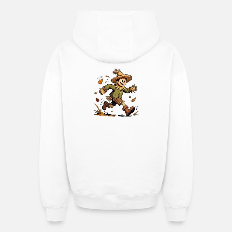 Épouvantail fermier - Sweat à capuche unisexe zippé oversize épais SPREAD - blanc