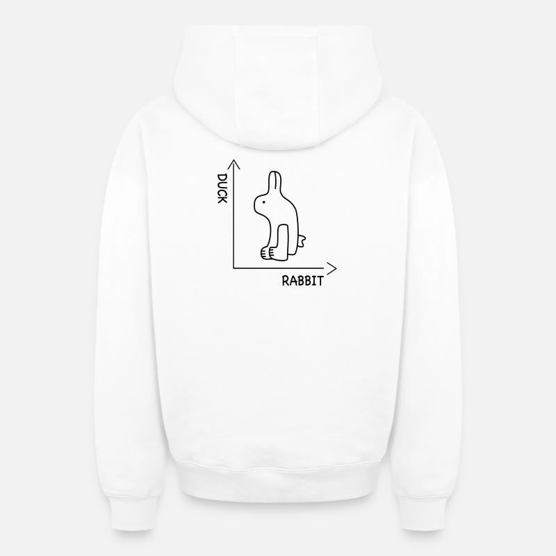 illusion d'optique - Sweat à capuche unisexe zippé oversize épais SPREAD - blanc