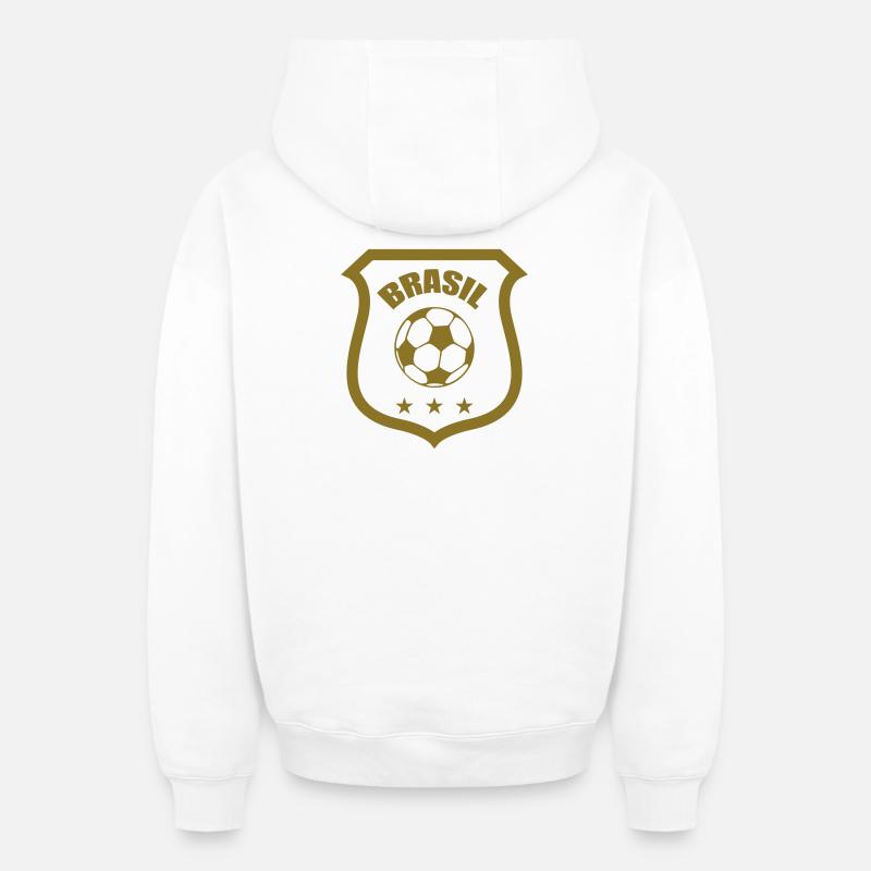 Brasil - Sweat à capuche unisexe zippé oversize épais SPREAD - blanc