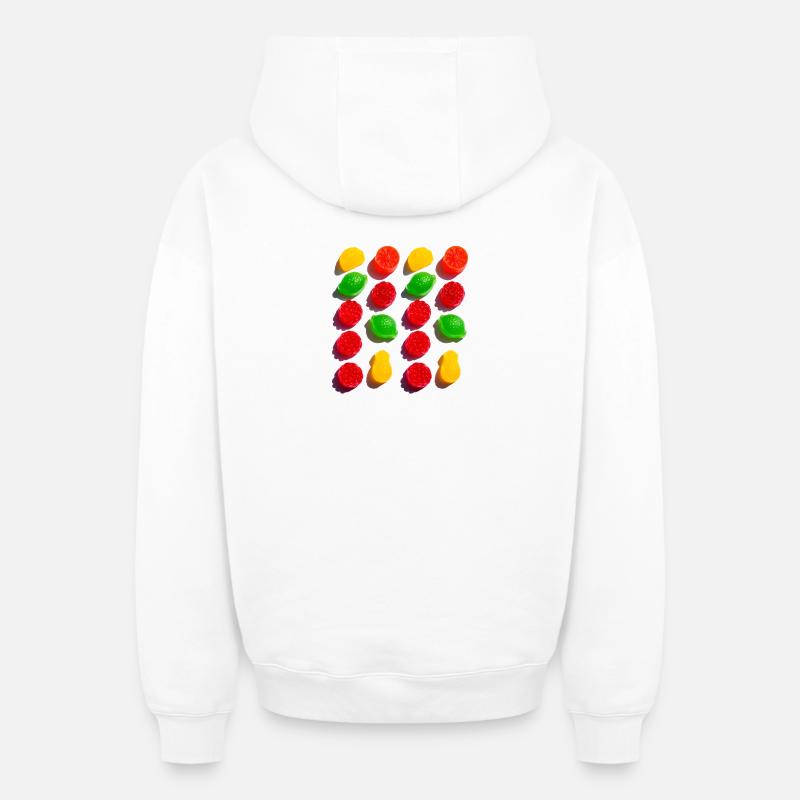 Bonbons - Sweat à capuche unisexe zippé oversize épais SPREAD - blanc