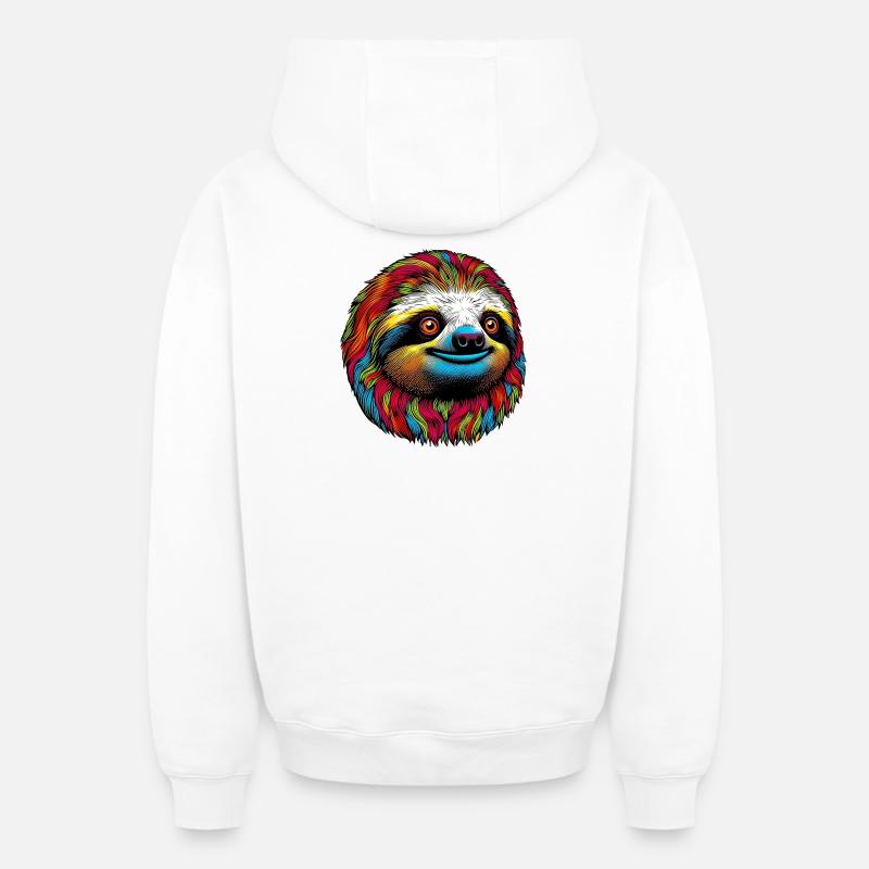 Paresse - Sweat à capuche unisexe zippé oversize épais SPREAD - blanc