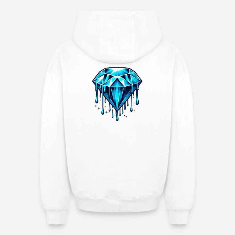 Diamant - Sweat à capuche unisexe zippé oversize épais SPREAD - blanc
