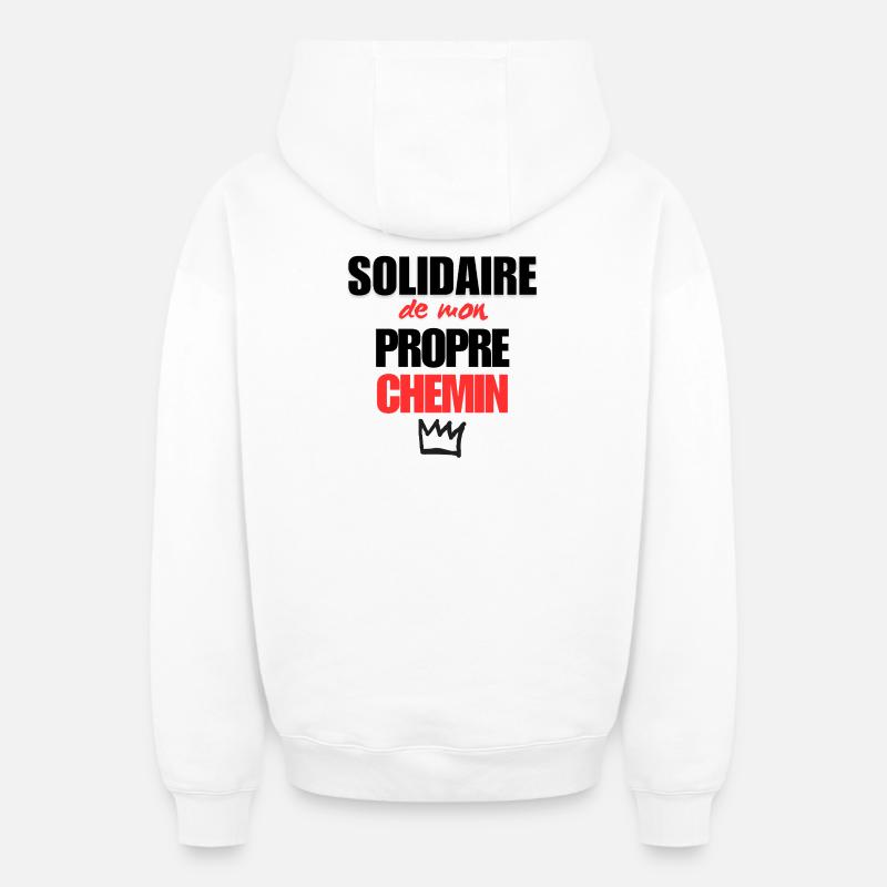 Mon propre chemin - Sweat à capuche unisexe zippé oversize épais SPREAD - blanc