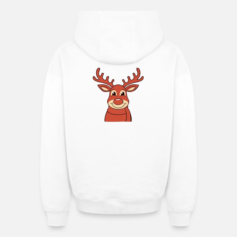 Renne - Sweat à capuche unisexe zippé oversize épais SPREAD - blanc
