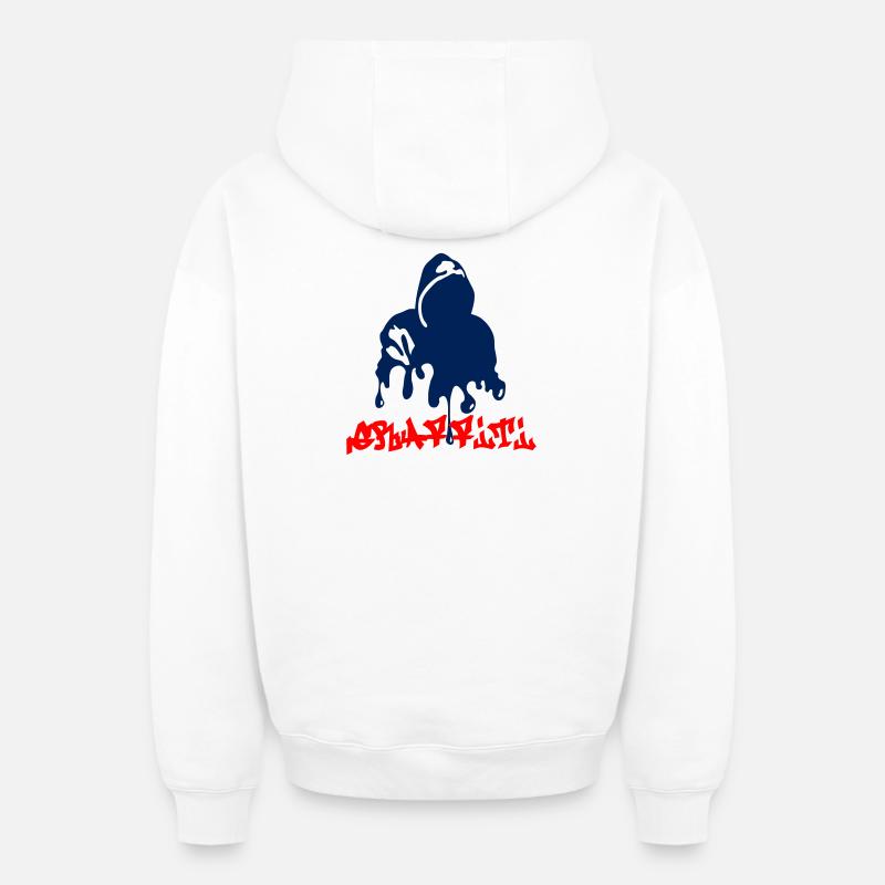 Graffiti - Sweat à capuche unisexe zippé oversize épais SPREAD - blanc