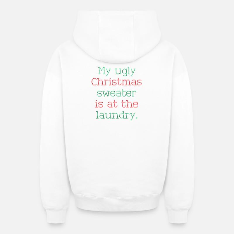 Pull de Noël - Sweat à capuche unisexe zippé oversize épais SPREAD - blanc