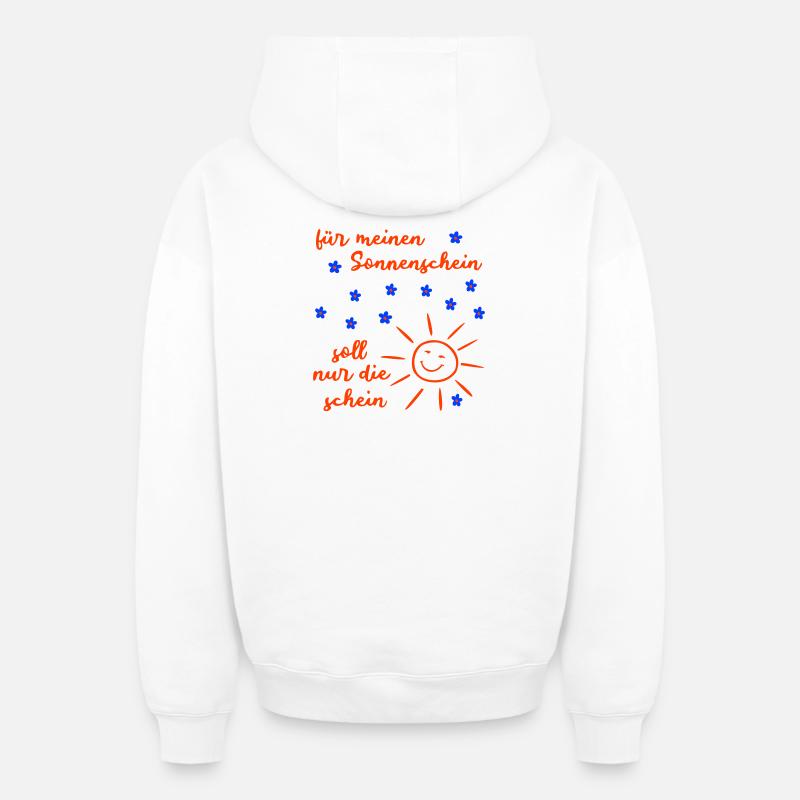 Soleil - Sweat à capuche unisexe zippé oversize épais SPREAD - blanc
