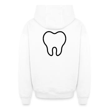 Zahn - Oversized Heavyweight Unisex Zip Hoodie - Weiß - Hinten - AI Model Male 178 light (178cm)
