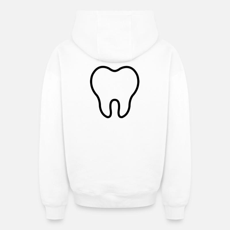 Dent - Sweat à capuche unisexe zippé oversize épais SPREAD - blanc