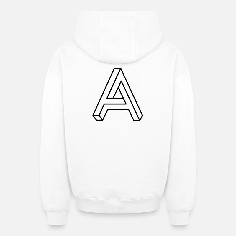 Forme Impossible – Conception d’illusion d’optique - Sweat à capuche unisexe zippé oversize épais SPREAD - blanc