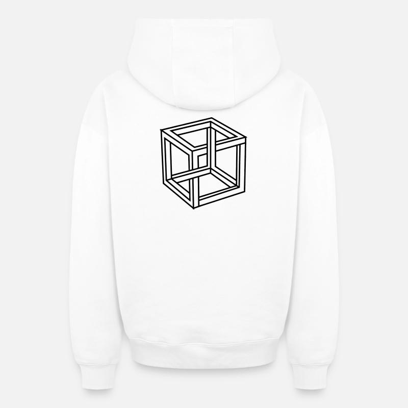Esher unmöglicher Block oder Quadrat - Oversized Heavyweight Unisex Zip Hoodie - Weiß