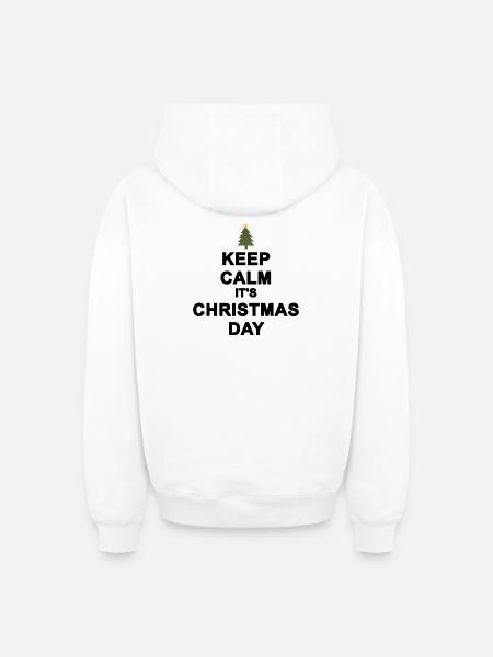 Keep calm Christmas - Oversized Heavyweight Unisex Zip Hoodie - white