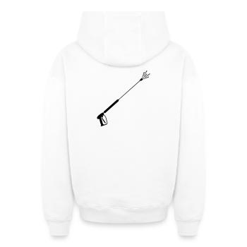Nettoyage de façade de pulvérisateur à haute pression 5 - Sweat à capuche unisexe zippé oversize épais SPREAD - blanc - Dos - AI Model Male 178 light (178cm)