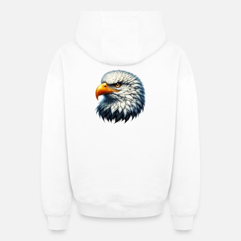 Aigle - Sweat à capuche unisexe zippé oversize épais SPREAD - blanc