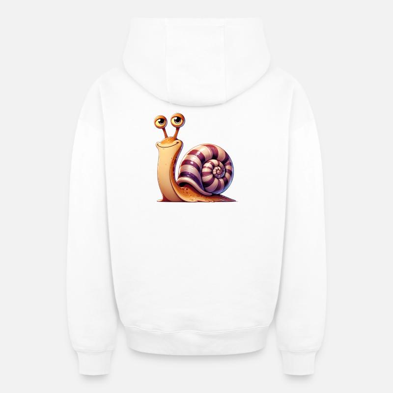Escargot - Sweat à capuche unisexe zippé oversize épais SPREAD - blanc