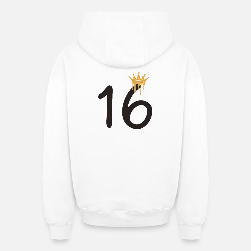 16 - Sweat à capuche unisexe zippé oversize épais SPREAD - blanc