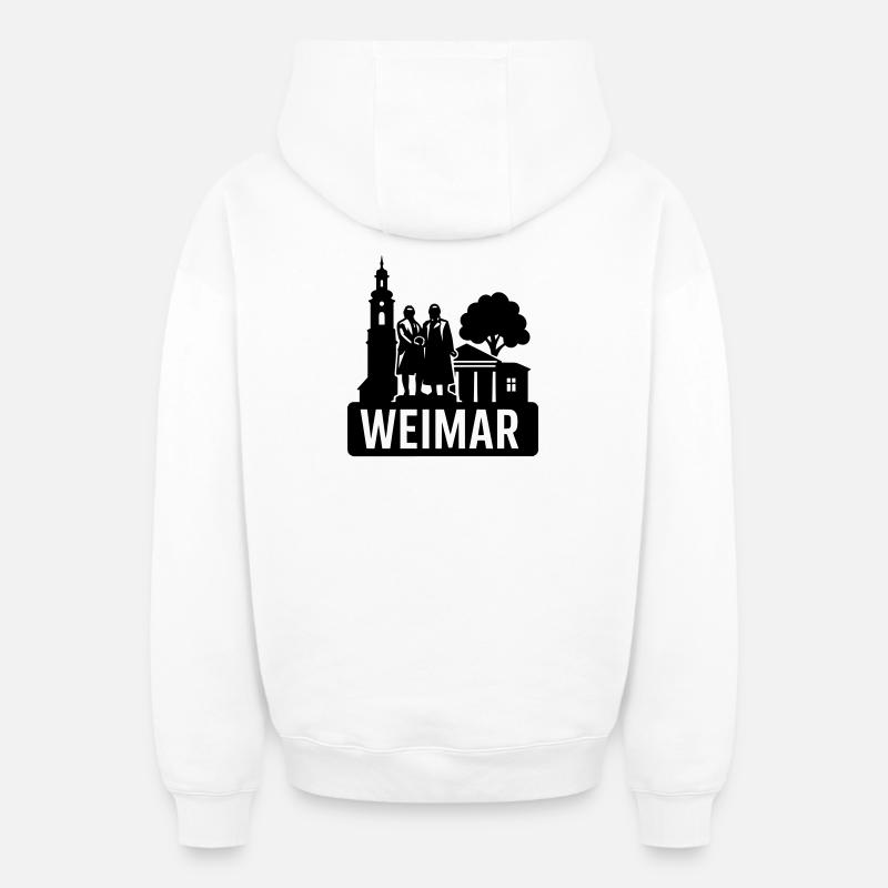 Weimar, Thuringia - Oversized Heavyweight Unisex Zip Hoodie - white