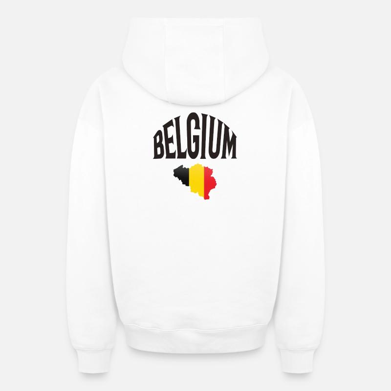 Belgique - Sweat à capuche unisexe zippé oversize épais SPREAD - blanc