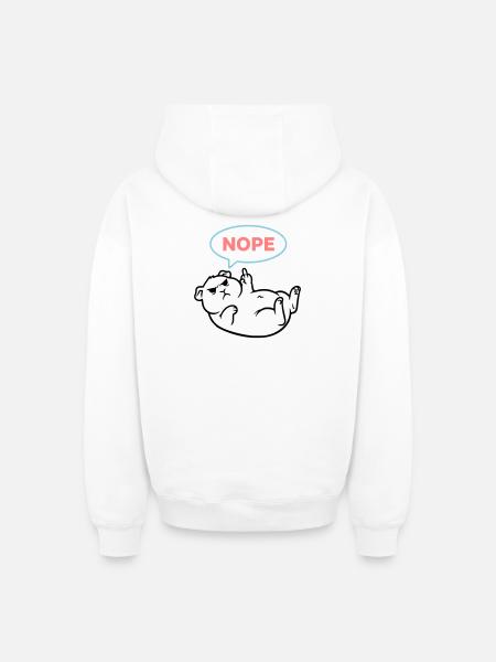 Meerschweinchen Nope Bunt Outline - Oversized Heavyweight Unisex Zip Hoodie - Weiß