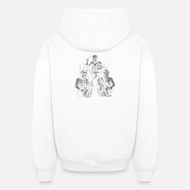 Groupe philosophe du rock classique - Sweat à capuche unisexe zippé oversize épais SPREAD - blanc