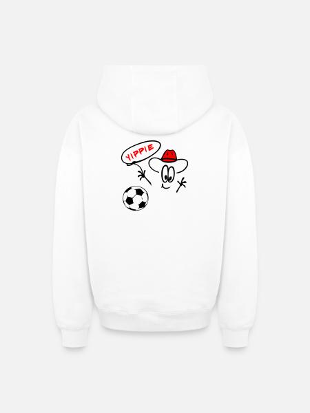 Cowboy Fußball - Oversized Heavyweight Unisex Zip Hoodie - Weiß