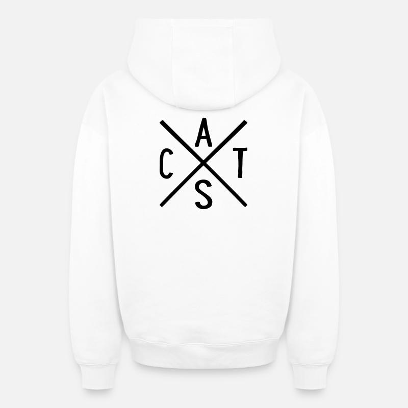 Chats - Sweat à capuche unisexe zippé oversize épais SPREAD - blanc