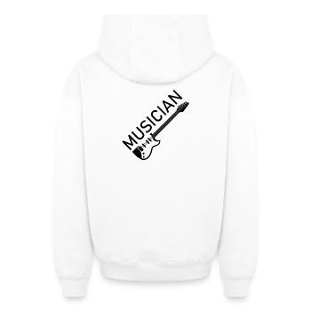 musician Symbol Logo icon Gitarre Illustration - Oversized Heavyweight Unisex Zip Hoodie - Weiß - Hinten - AI Model Male 178 light (178cm)