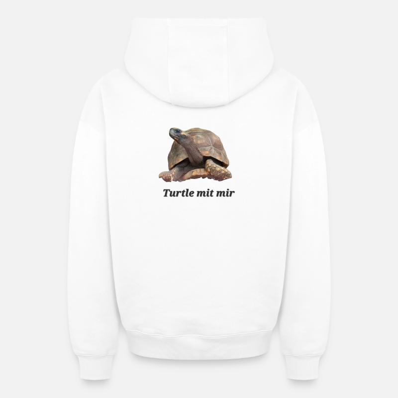Turtle mit mir - Oversized Heavyweight Unisex Zip Hoodie - Weiß