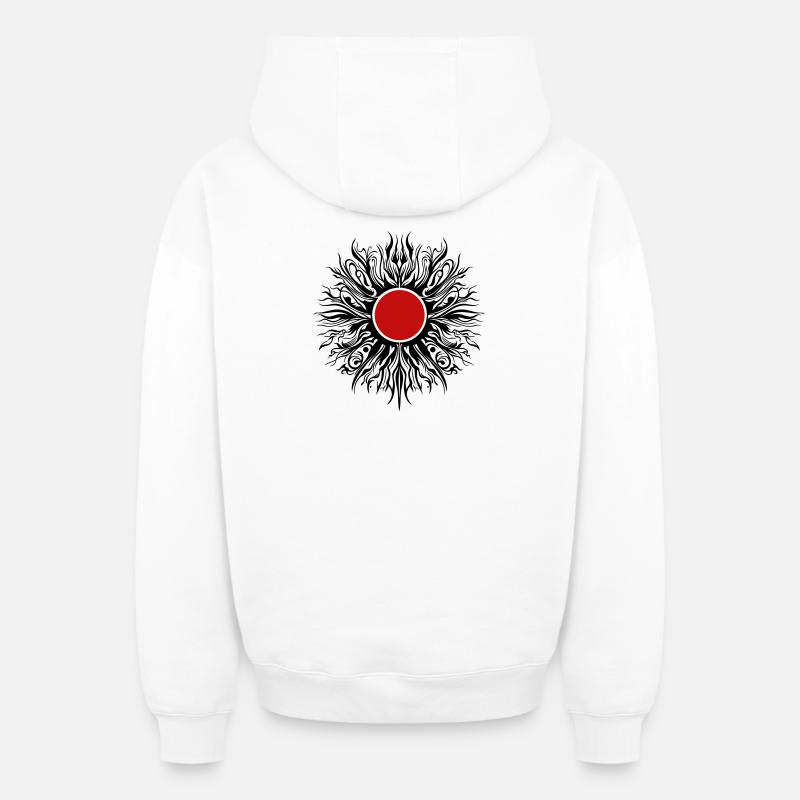 Soleil d’été - Sweat à capuche unisexe zippé oversize épais SPREAD - blanc