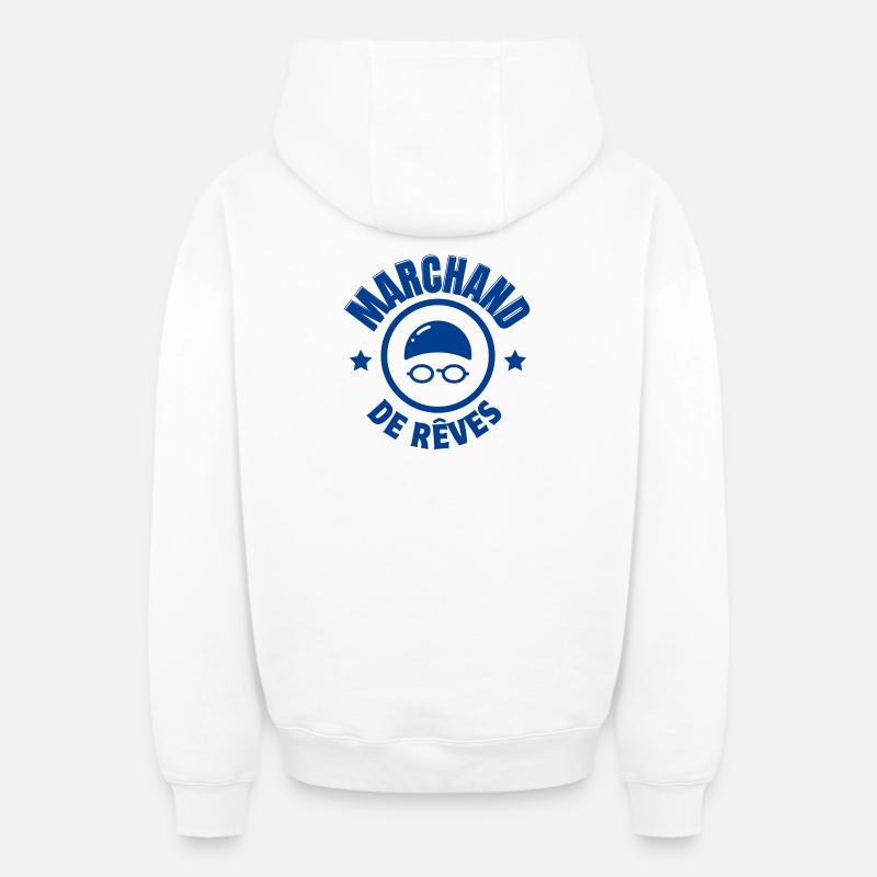 natation, nager, nageur - Sweat à capuche unisexe zippé oversize épais SPREAD - blanc