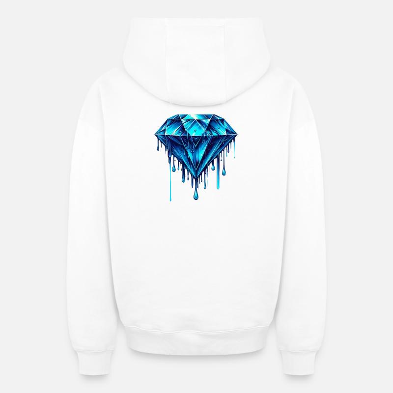 Diamant - Sweat à capuche unisexe zippé oversize épais SPREAD - blanc