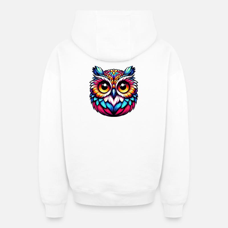 Hibou - Sweat à capuche unisexe zippé oversize épais SPREAD - blanc