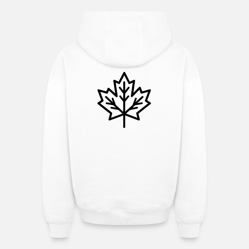 maple leaf - Oversized Heavyweight Unisex Zip Hoodie - white