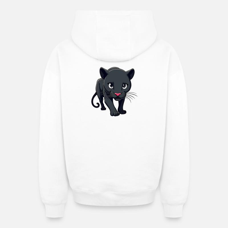 Panthère - Sweat à capuche unisexe zippé oversize épais SPREAD - blanc