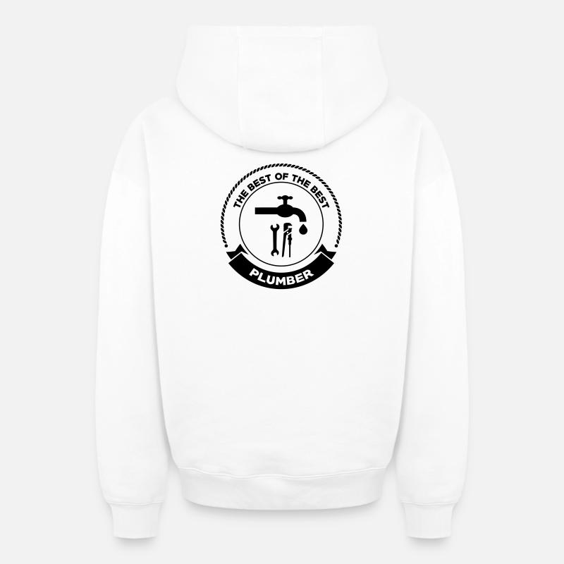 Plumber - Sweat à capuche unisexe zippé oversize épais SPREAD - blanc