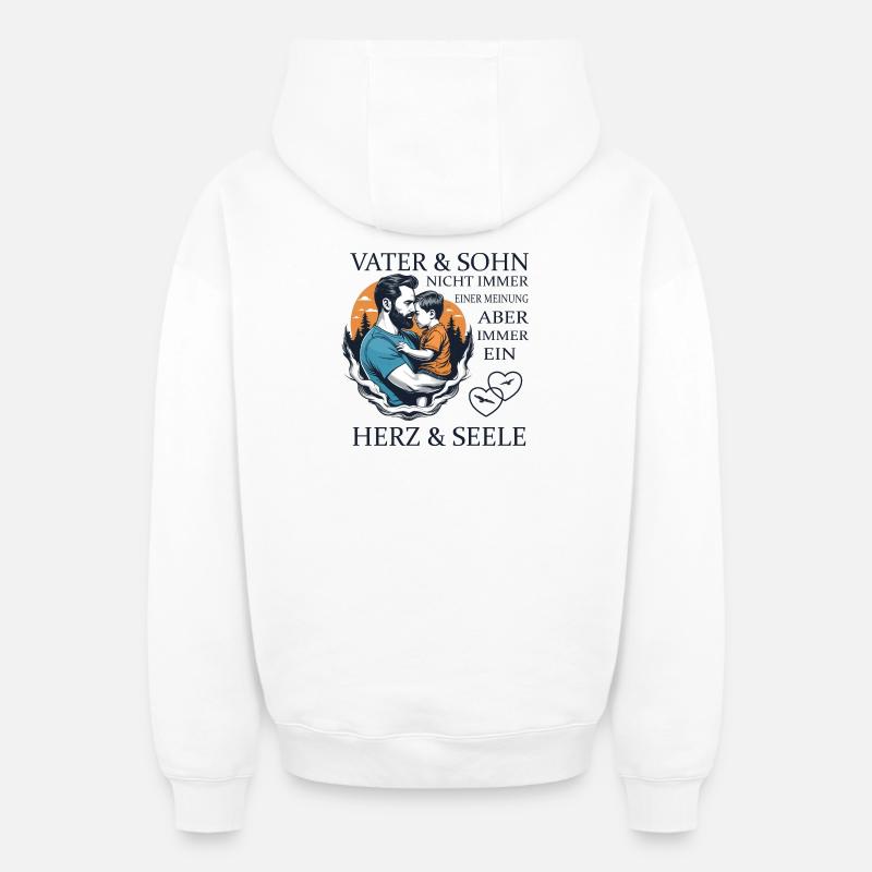 Père et fils - Sweat à capuche unisexe zippé oversize épais SPREAD - blanc