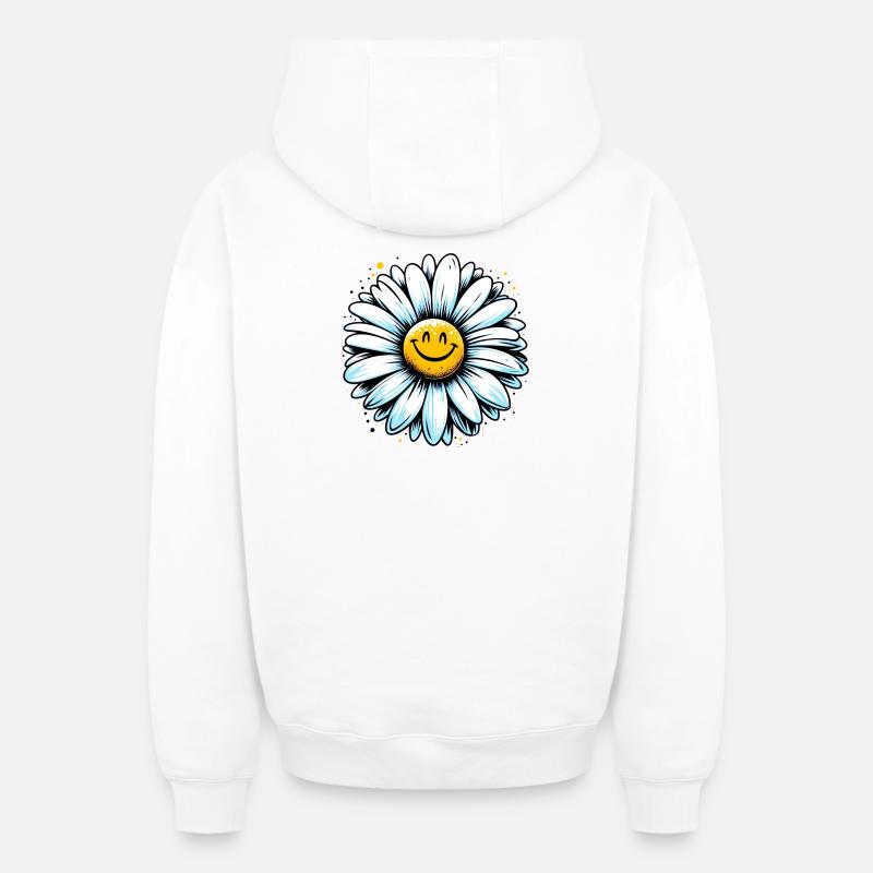 Gänseblümchen - Oversized Heavyweight Unisex Zip Hoodie - Weiß