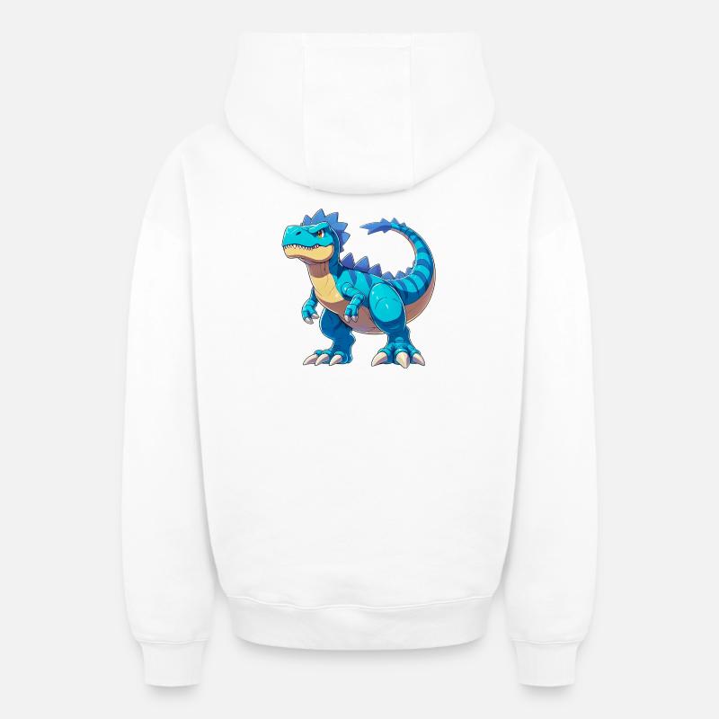 Dinosaure - Sweat à capuche unisexe zippé oversize épais SPREAD - blanc