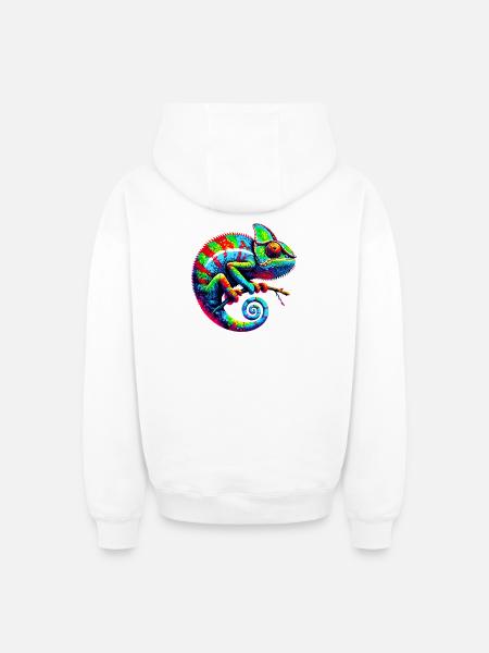 Chameleon - Oversized Heavyweight Unisex Zip Hoodie - white