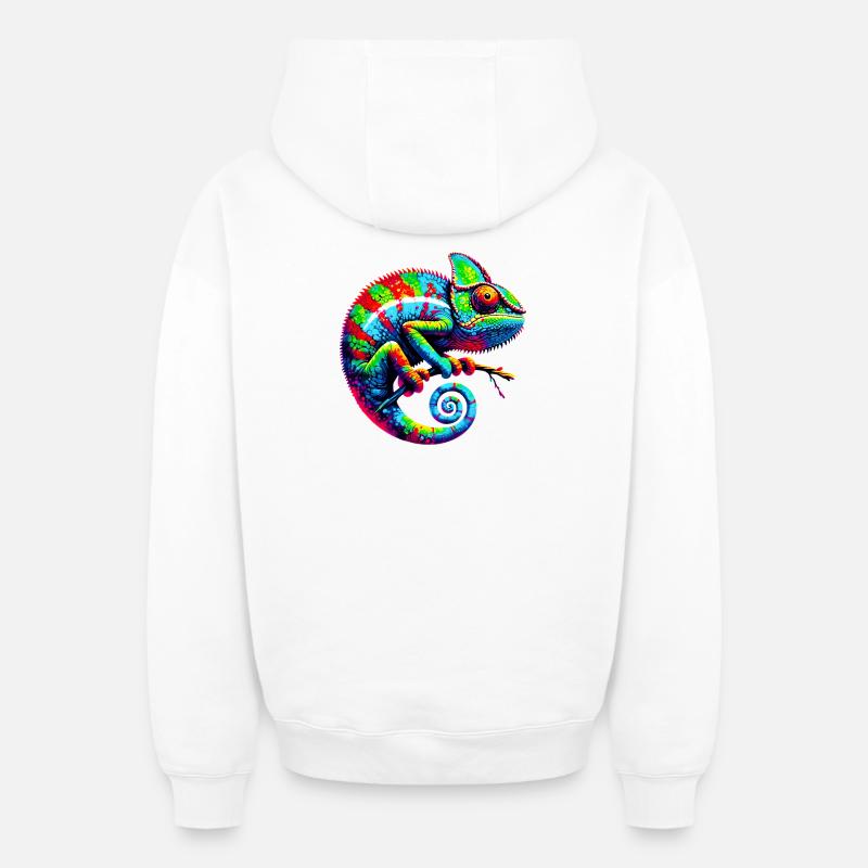 Chameleon - Oversized Heavyweight Unisex Zip Hoodie - white