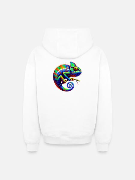 Chameleon - Oversized Heavyweight Unisex Zip Hoodie - white